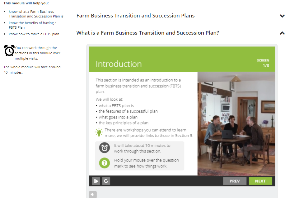 Farm Business Succession Planning Module 6 Fb transition module