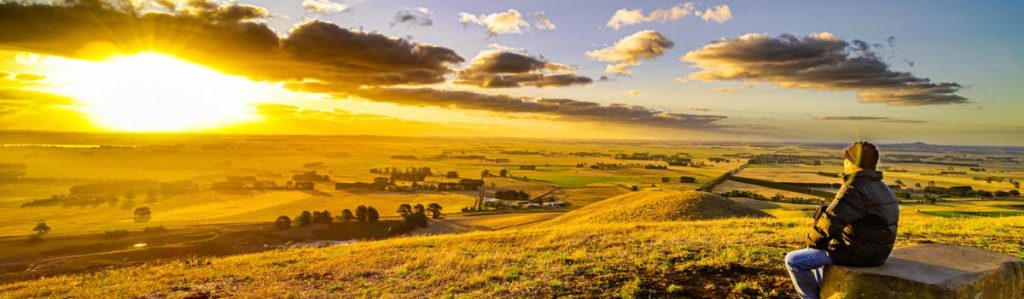 Farmer viewing his estate